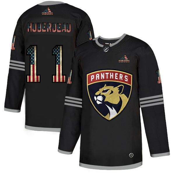Florida Panthers #11 Jonathan Huberdeau Adidas Men Black USA Flag Limited NHL Jersey